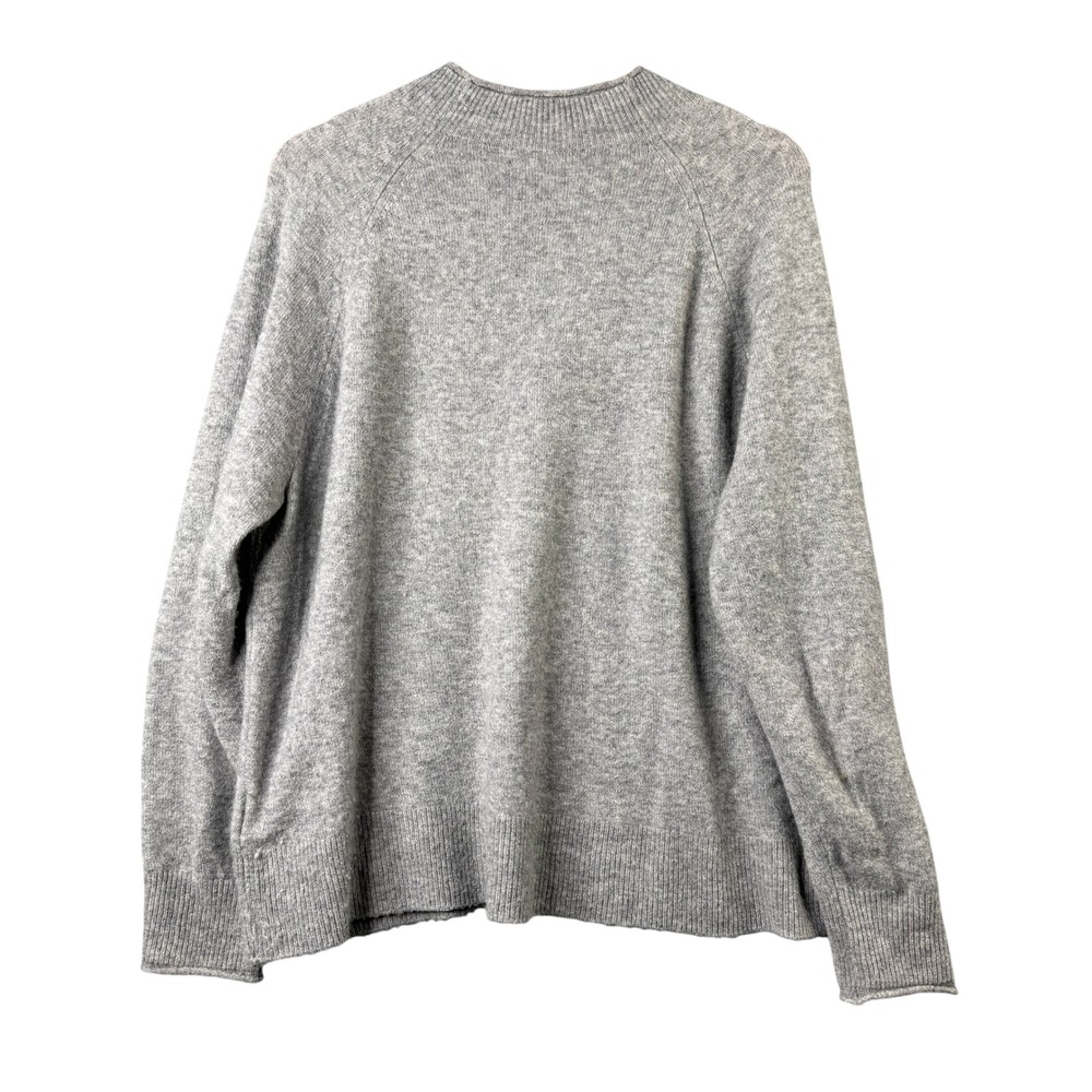 J.Crew Gray Merino Wool Alpaca Blend Rolled Mock Neck Sweater BD613 Size L - Picture 2 of 8